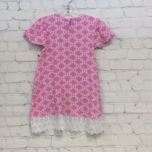 Like New Rare Editions Pink Lace Trim Dress size 5 - Picture 5 of 7